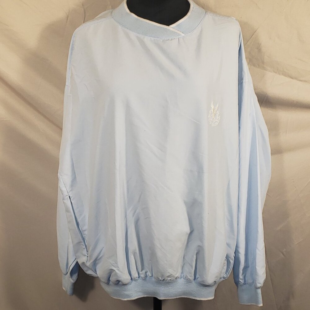 Green Lamb Light Blue Golf Pullover Embroidered Gleneagles Logo - L